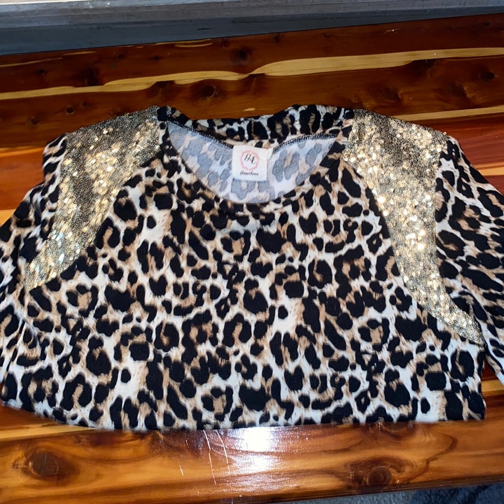 Leopard  print long sleeve blouse